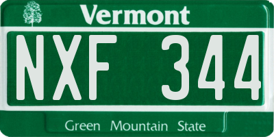 VT license plate NXF344