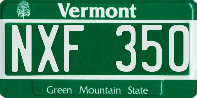 VT license plate NXF350