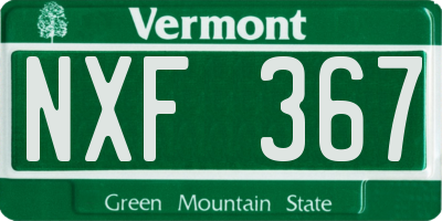 VT license plate NXF367