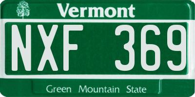 VT license plate NXF369