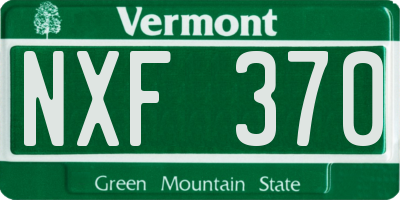 VT license plate NXF370
