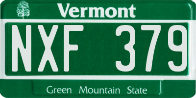VT license plate NXF379
