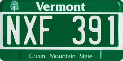 VT license plate NXF391