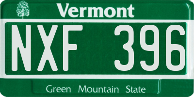 VT license plate NXF396
