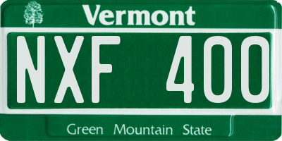 VT license plate NXF400
