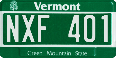 VT license plate NXF401