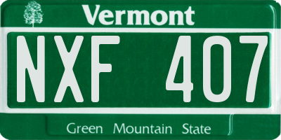 VT license plate NXF407