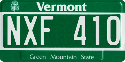 VT license plate NXF410