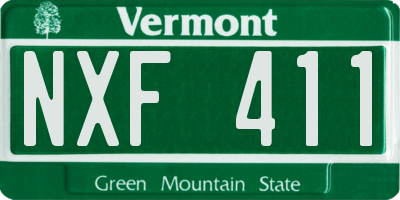 VT license plate NXF411