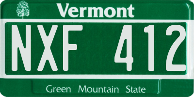 VT license plate NXF412