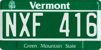 VT license plate NXF416