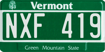 VT license plate NXF419