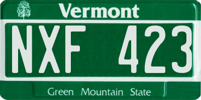 VT license plate NXF423