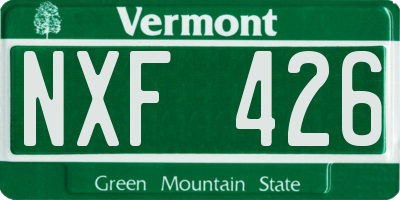 VT license plate NXF426