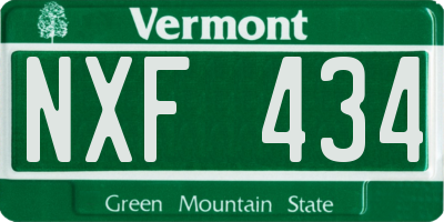 VT license plate NXF434