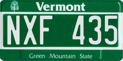 VT license plate NXF435