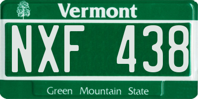 VT license plate NXF438