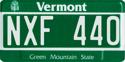 VT license plate NXF440