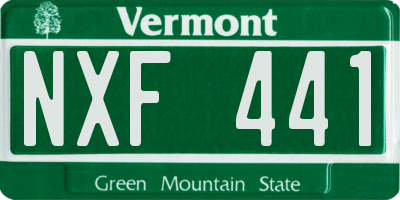 VT license plate NXF441