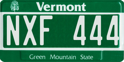 VT license plate NXF444