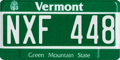 VT license plate NXF448