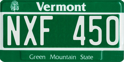 VT license plate NXF450