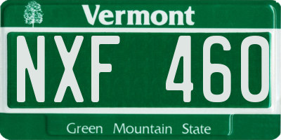 VT license plate NXF460