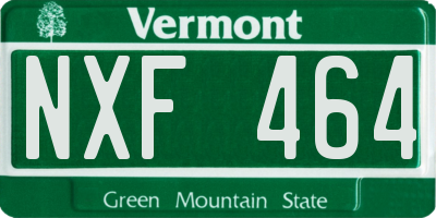 VT license plate NXF464