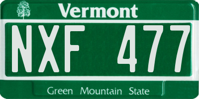 VT license plate NXF477