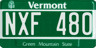 VT license plate NXF480