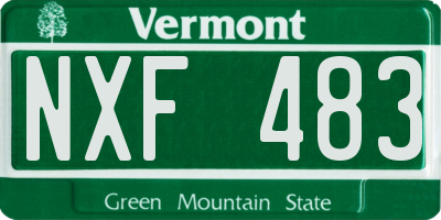 VT license plate NXF483