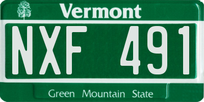 VT license plate NXF491