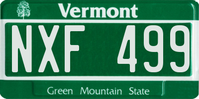 VT license plate NXF499
