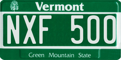 VT license plate NXF500