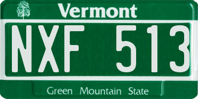 VT license plate NXF513