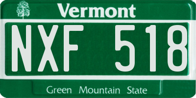 VT license plate NXF518