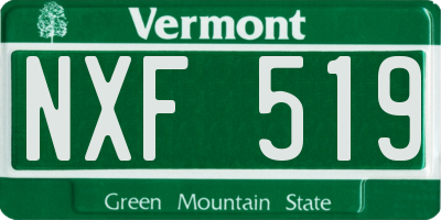 VT license plate NXF519