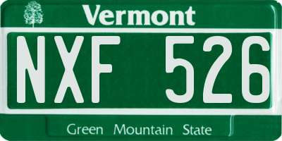 VT license plate NXF526