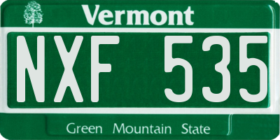 VT license plate NXF535
