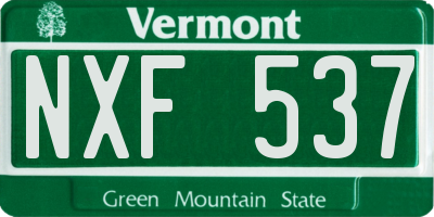 VT license plate NXF537