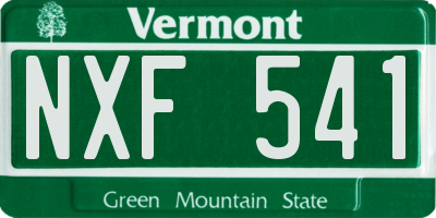 VT license plate NXF541