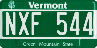 VT license plate NXF544