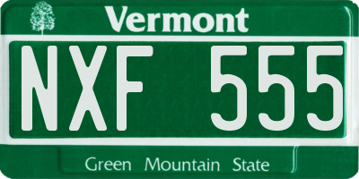 VT license plate NXF555