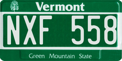 VT license plate NXF558