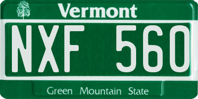 VT license plate NXF560