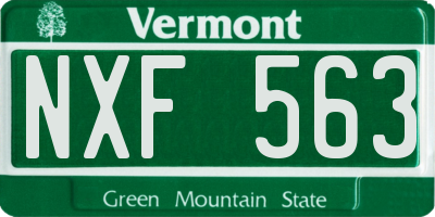 VT license plate NXF563