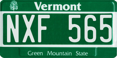VT license plate NXF565
