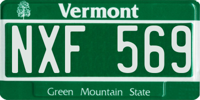 VT license plate NXF569
