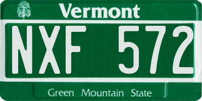 VT license plate NXF572