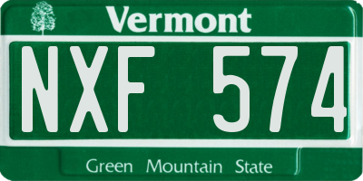 VT license plate NXF574